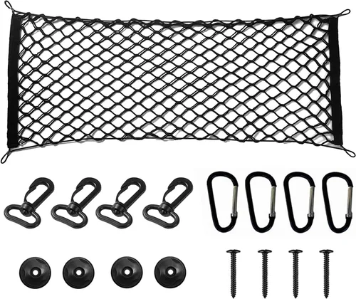 Miniatura 10 de Red de carga universal para caja de camión, bolsa de malla de almacenamiento para camioneta, organizador de carga, red de carga (35 x 15.7 pulgadas)