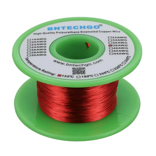 Miniatura 7 de BNTECHGO - Alambre magnético de 26 AWG, cable de cobre esmaltado para bobinado, 4 onzas, 0.0157 pulgadas de diámetro, 1 bobina de color rojo, Rojo 4
