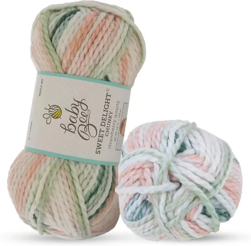 Miniatura 11 de Baby Bee 5 - Hilo voluminoso para ganchillo y tejer – Madeja suave – 109 yardas de acrílico y poliamida para sombreros y mantas – Suministros