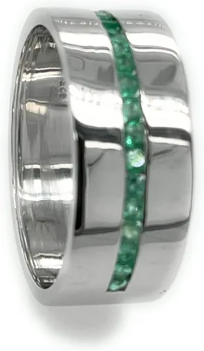 Miniatura 6 de Anillo de plata de ley 925 con esmeralda natural para hombre, talla 6, 7, 8, 9, 10, 11, 12, 13