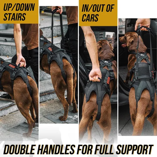Miniatura 5 de OneTigris Arnés de soporte para perros para patas traseras, arnés de elevación para perros grandes, patas traseras, soporte de cadera para perros