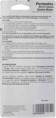 Miniatura 2 de Permatex 81160 Junta de silicona RTV roja de alta temperatura, 3 oz