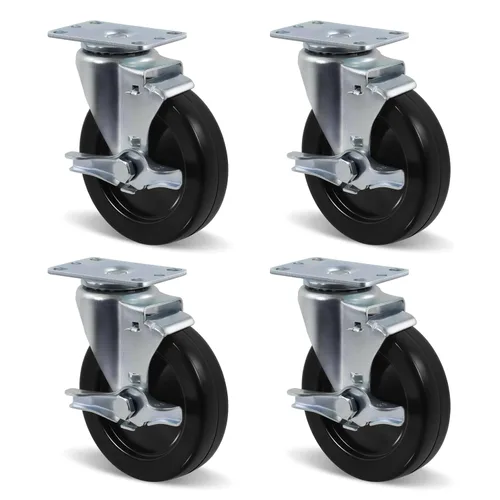 Miniatura 15 de Juego de 4 ruedas giratorias de 3 pulgadas, ruedas giratorias resistentes, ruedas de goma dura para muebles de camión de plataforma, carrito móvil