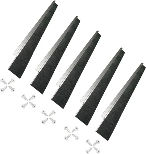 Miniatura 14 de 7 juegos x 39.37 pulgadas de cepillo de puerta de pelo neto de 2.5 pulgadas de ancho, sello de barrido de cepillo de puerta enrollable para garaje