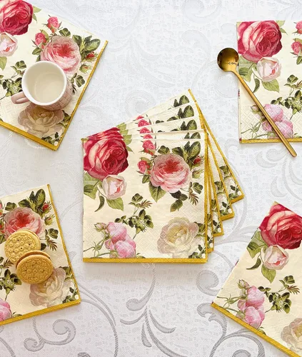 Miniatura 7 de AM Décor - 20 servilletas de papel suaves de 3 capas de papel de seda decoupage -13 x 13 pulgadas (desplegadas) (Rosalia, 13 x 13 pulgadas