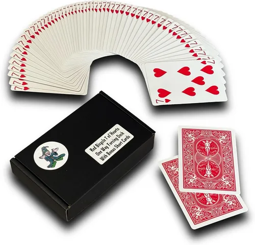 Miniatura 9 de Ted's Sterling Magic Kit de truco de bicicleta unidireccional con 52 cartas idénticas, corazones de espalda roja (Ace)