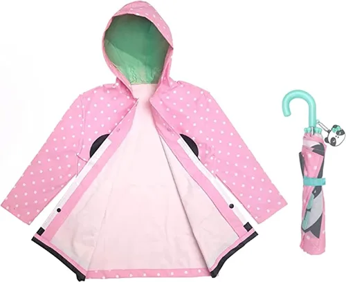 Miniatura 5 de Kids Umbrella for Girls and Boys & Rain Coats Set -Toddler Umbrellas Kids Raincoat Boys Girls Jacket (3-9 Years)