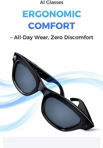 Miniatura 2 de Lentes de cámara inteligente para fotos, audio y videos, grabación HD de 8 MP, batería 7H, gafas de cámara AI ligeras para hombres y mujeres