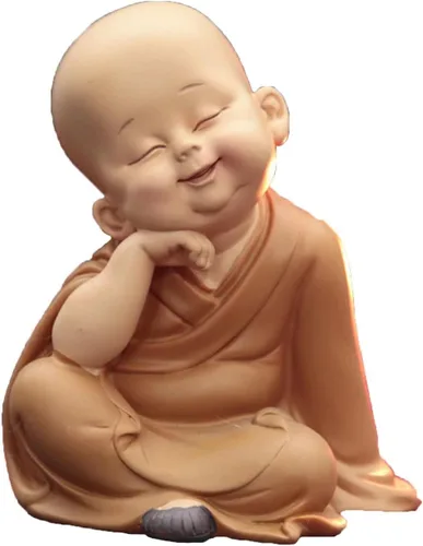 Miniatura 16 de Estatuilla de monje para decoración del hogar, estatua de Buda, figura de monje zen, lindo adorno de resina, mobiliario decorativo, arte chino