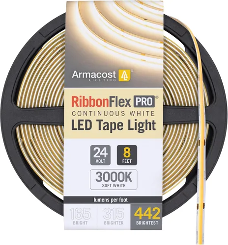 Miniatura 20 de Armacost Lighting RibbonFlex Pro 24V Luz de Tira LED COB Blanca, 2700K, 165 Lúmenes/Pie, 2.5M 171110