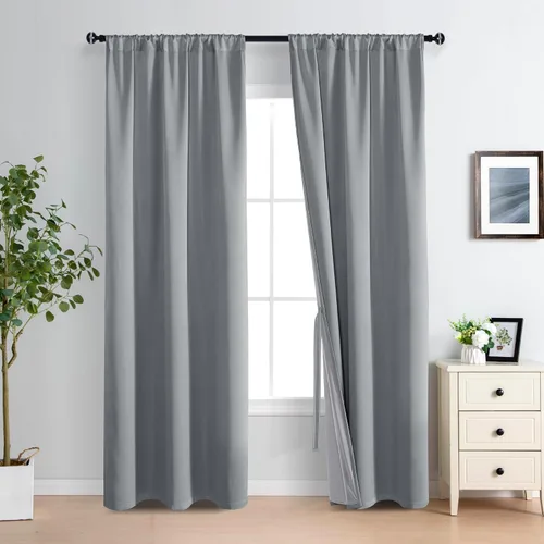 Miniatura 39 de XWZO Cortinas Opacas 100% Blancas - Cortinas de Bloqueo Total de Calor y Luz con Forro Negro para Dormitorio/Cuarto de Lavado, Paneles de Ventana