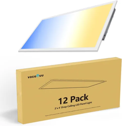 Miniatura 14 de Luz de panel plano LED de 1 x 4, 5000 K, 4000 K, 3000 K, 1 x 4, lámpara de techo LED Troffer Drop, 0-10 V regulable, 100-277 V, certificación ETL