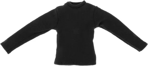 Miniatura 7 de Colaxi Camiseta de manga larga con figura de hombre a escala 1/12, ropa de muñeca en miniatura para figura de 6 pulgadas, color negro