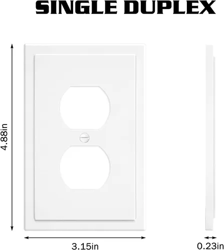 Miniatura 7 de Placa de Pared Decorativa de Borde Moderno de 1-Gang para Cubierta de Interruptor y Tomacorriente, Placa Frontal Eléctrica Dúplex Individual