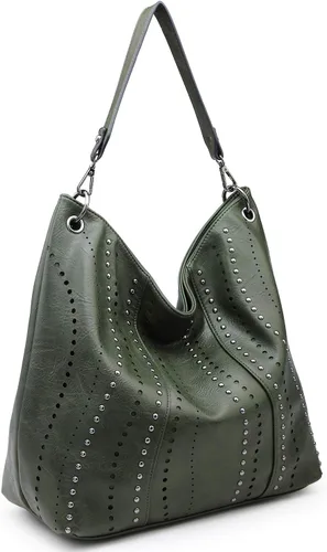 Miniatura 10 de VONMAY Monederos para mujer, bolsos de cuero vegano, grandes tachuelas para damas, bolsas hobo, bolso de mano, bolso de hombro