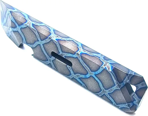 Miniatura 2 de FANYCS - Barra de palanca de titanio con abridor de botellas, función de ojo de cerradura, multiherramienta portátil EDC (azul horneado)