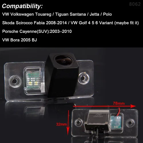 Miniatura 2 de Cámara de respaldo para automóvil, impermeable, para placa de matrícula trasera y reversa, repuesto para Golf V, Skoda, Fabia, Passat, B5, Tiguan