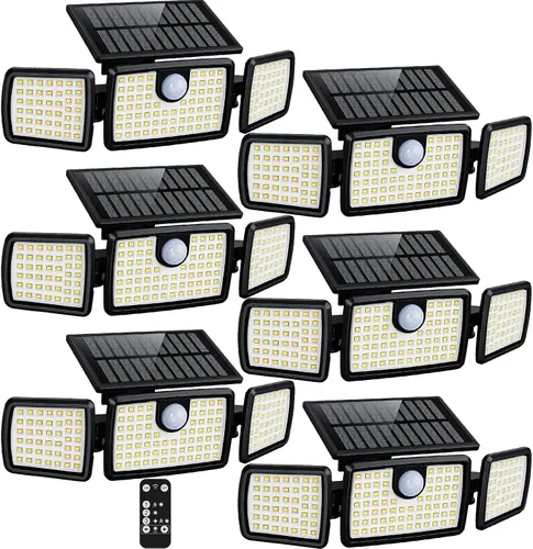 Miniatura 14 de Luces solares al aire libre MIHANI, luces de cubierta con sensor de movimiento de carga rápida al aire libre para terraza con alta luminosidad