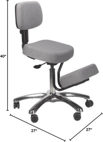 Miniatura 3 de BetterPosture Jazzy Kneeling chair – Silla ergonómica multifuncional para arrodillarse que ayuda a reducir la tensión de espalda y cuello Gris