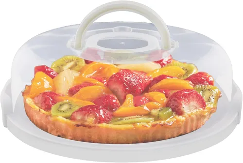 Porta tartas de queso para tartas de hasta 11 pulgadas, soporte redondo para cupcakes para magdalenas, galletas, contenedores de almacenamiento de
