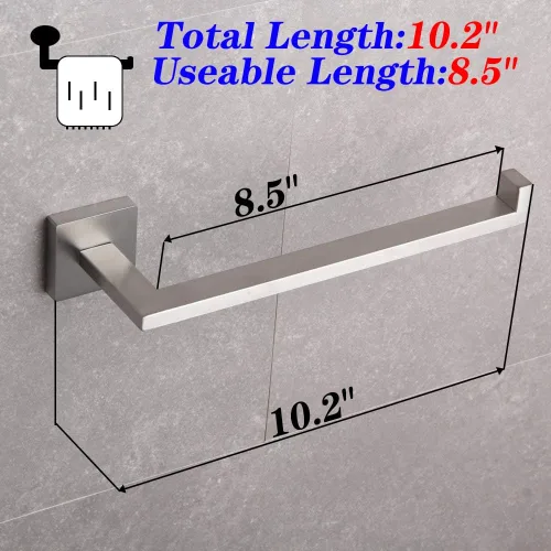 Miniatura 4 de GERZWY Juego de accesorios de baño de 2 piezas de acero inoxidable contemporáneo montado en la pared - Soporte para papel higiénico con anillo