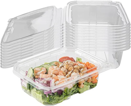 Miniatura 21 de Restaurantware Tamper Tek - Recipientes rectangulares para llevar de 11 onzas, 100 recipientes duraderos de plástico transparente congelable a