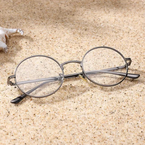Miniatura 3 de COASION Gafas de sol redondas vintage de metal pequeñas y unisex