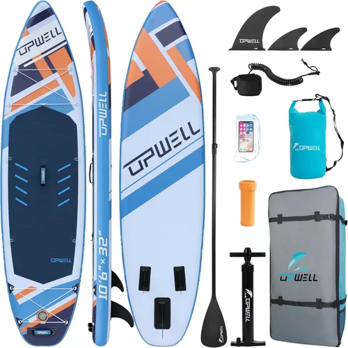 Miniatura 11 de UPWELL 11’6”/11'2”/11'/10'8”/10'6”/10'2” Inflatable Stand Up Paddle Board with sup Accessories Including Backpack, Repairing Kits, Non-Slip Deck