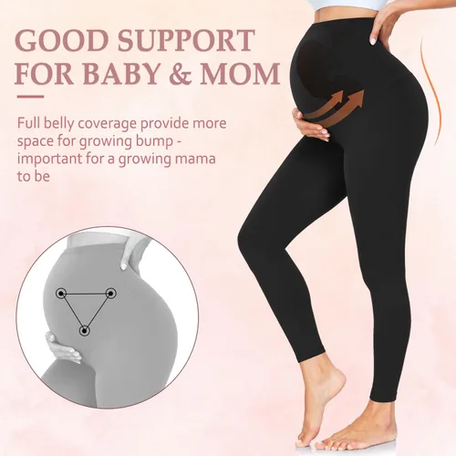 Miniatura 3 de lilisilk Leggings de maternidad sobre el vientre, pantalones de yoga de maternidad de cintura alta para mujer, leggings de embarazo para mujer
