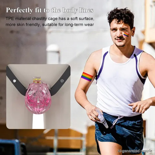 Miniatura 5 de Jaula de castidad para hombres Sissy con una vagina suave y realista - Dispositivo de castidad Yithuet Cobra de material TPE suave, transpirable