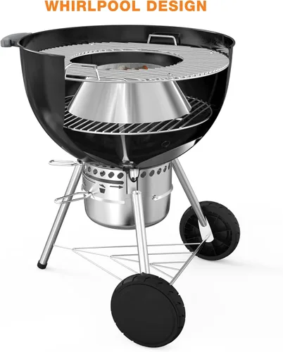 Miniatura 3 de onlyfire Soporte de Briquet de Carbón de Acero Inoxidable Barbacoa Whirlpool para Weber 26" Kettle Charcoal Grills