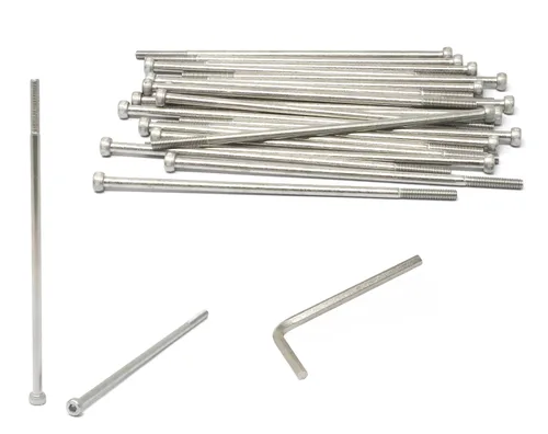 Miniatura 37 de iexcell 25 piezas M4 x 60/65/70/75/3.150 in paso de rosca 0.028 in acero inoxidable 304 cabeza hexagonal Tornillos Tornillos surtido Kit