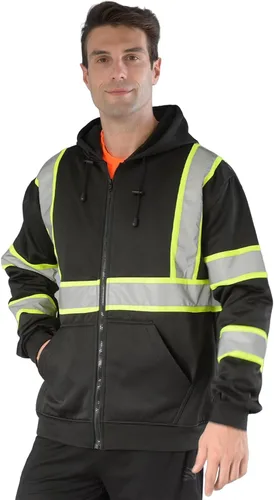 Miniatura 7 de sesafety Class 3 High Visibility Sweatshirt for Men,Hooded Pullover,Hi-Vis Safety Hoodie Pullover Sweatshirt