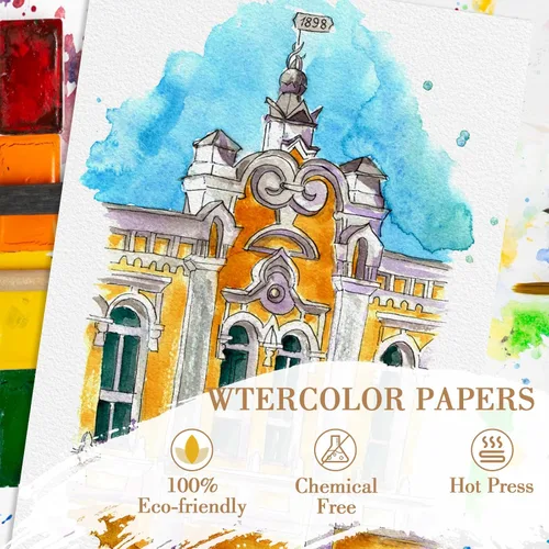 Miniatura 3 de 100 PIEZAS 4x6 Papel de Acuarela a Granel, 140 lb/300 g Papel Grueso Prensado en Frío para Niños y Adultos, Papel de Arte Blanco para Dibujo