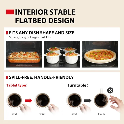 Miniatura 2 de TOSHIBA Horno de microondas con diseño de plataforma plana/sin plato giratorio con tecnología inversor, sensor inteligente, función de silencio
