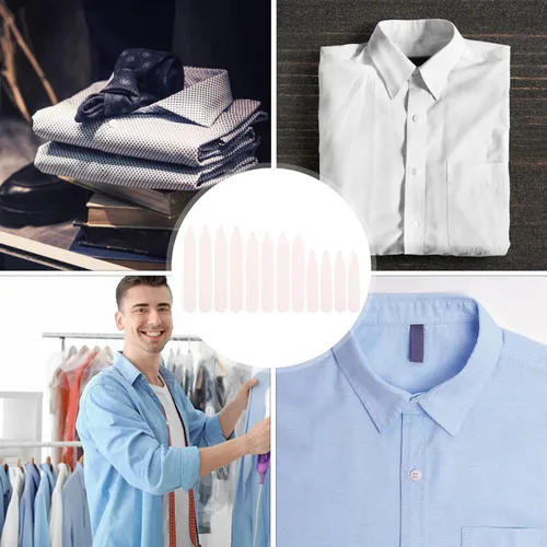 Miniatura 7 de VILLCASE Estancias de cuello blanco de plástico, refuerzos de huesos para insertos de camisas, 200 piezas
