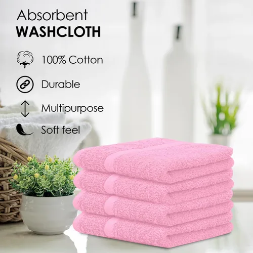Miniatura 6 de Avalon Towels Toallitas de Algodón – (Paquete de 24) Tamaño 12x12 Pulgadas, 100% Algodón Hilado en Anillo, Toallitas Faciales Suaves y Absorbentes