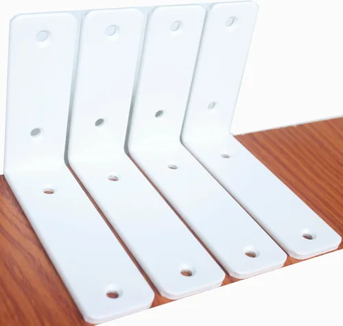 Miniatura 56 de Paquete de 12 soportes de estante en L de 8 pulgadas de largo x 6 pulgadas de alto x 1.5 pulgadas de ancho, 5 mm de grosor, soporte de estante en L