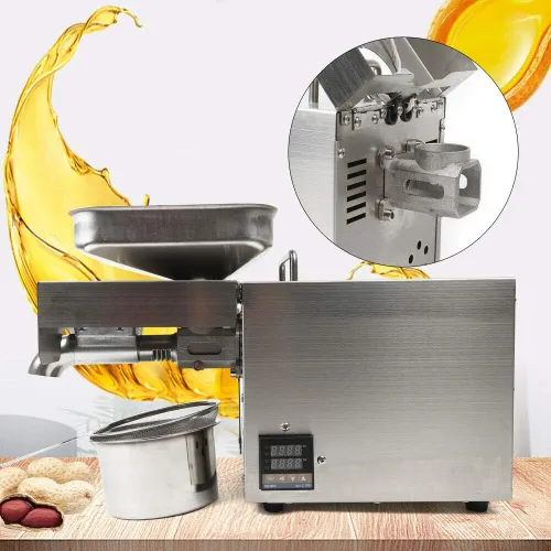 Miniatura 2 de Máquina automática de prensa de aceite, extractor de prensa de aceite de canola de 610 W, prensa de aceite de ricino en frío y caliente, prensa