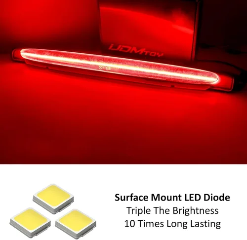 Miniatura 2 de iJDMTOY Conjunto de tercera luz de freno de montaje alto Len rojo oscuro compatible con Chevrolet 2002-2009 Trailblazer, GMC Envoy, Buick Rainier