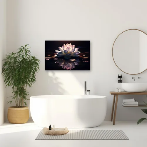 Miniatura 3 de CXHOSTENT Lienzo decorativo de flor de loto para pared, cuadros zen, decoración de pared, pintura floral rosa, meditación, espíritu, baño, yoga