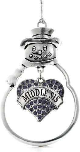 Miniatura 56 de Inspired Silver - Fuerza Aérea - Adorno de Navidad plateado - Adorno de árbol de Navidad con colgante de corazón azul con circonita cúbica