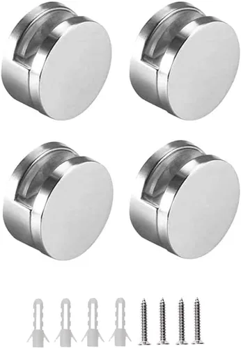 Miniatura 7 de Clips de espejo, espejo de aleación de zinc, clip de vidrio flotante, soporte ovalado de pared para espejos de pared, espejos de baño, soporte