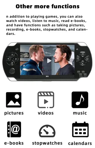 Miniatura 7 de JXD Handheld Game Console 4.3 inch 8GB Built in 2000 Games for Multiple Simulators X6 Retro Video Game Console Mp3/4/Ebook TV Out Mini Hand Portable