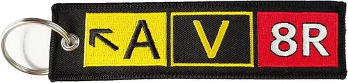AV8R Llavero de señal de taxiway del aeropuerto. Seleccione entre una variedad de tipos de aviones!
