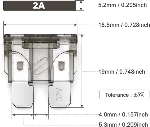 Miniatura 3 de Chanzon Fusible de cuchilla ATC con certificación UL de 10 piezas (estándar ATO APR) 2A golpe rápido A) 2A
