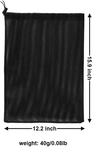 Miniatura 2 de Bolsa de malla para bomba de estanque, 2 paquetes de 12.2 x 15.9 pulgadas, bolsa de barrera de bomba con cordón, bolsas negras para piscina