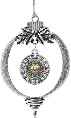 Miniatura 217 de Inspired Silver - Twin One - Adorno festivo de Navidad de plata - Adorno festivo de árbol de Navidad con dije de círculo y circonita cúbica