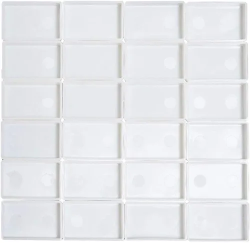 Miniatura 15 de FCLUB 100 medias sartenes vacías para acuarela, de plástico blanco de 0.06 onzas líquidas, esquinas redondeadas para paleta de pintura