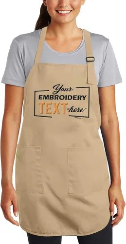 Miniatura 17 de TEEAMORE Delantales bordados personalizados para mujeres y hombres, añade tu texto de chef para parrilla de cocina, delantal personalizado